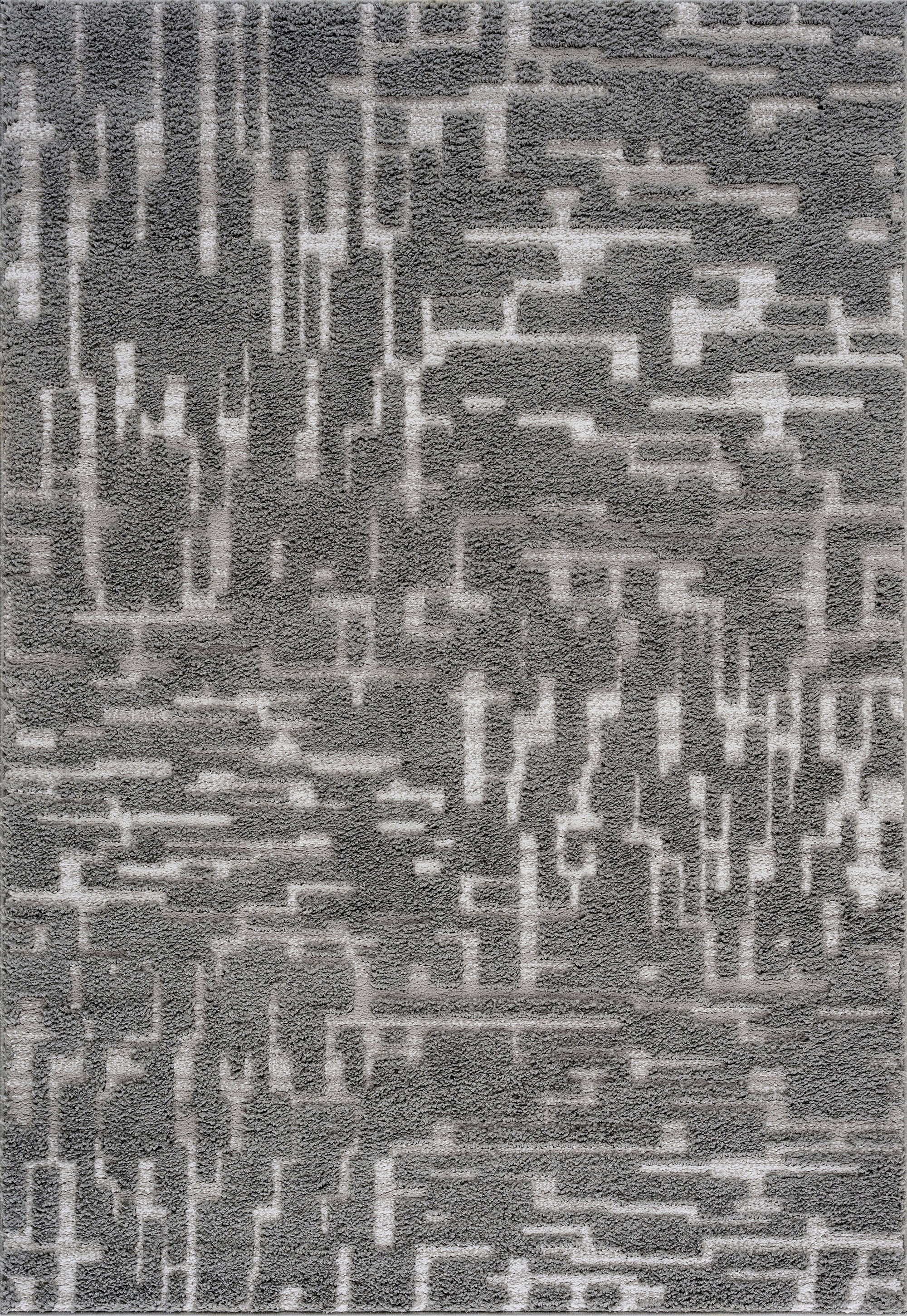 Bliss Rugs Artisan Shag Contemporary 8' x 10' Gray and Ivory Indoor Area Rug