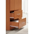 Hodedah 3 Door Bedroom Armoire with Drawers, Cherry