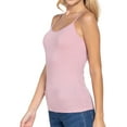 thumbnail image 3 of Juniors Solid Plain Adjustable Spaghetti Strap Layering Cropped Camisole Tank Top (Paint Pink, S), 3 of 4