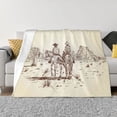 thumbnail image 1 of Balery Two Cowboys Riding Horses In The Desert Manta de Franela con Dibujo, Lujo Ultra Suave y Cálido, Antipelusa y Resistente a las Arrugas para Cama, Sofá, Camping -40"x30", 1 of 6