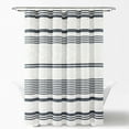thumbnail image 2 of Urban Diamond Stripe Woven Tufted Eco-Friendly Recycled Cotton Shower Curtain Blue Single 72X72, 2 of 11