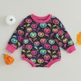 thumbnail image 2 of Fortune Bébé Fille Halloween Romper à Manches Longues Fantôme Sweatshirt Imprimé Citrouille Combinaisons, 2 of 9