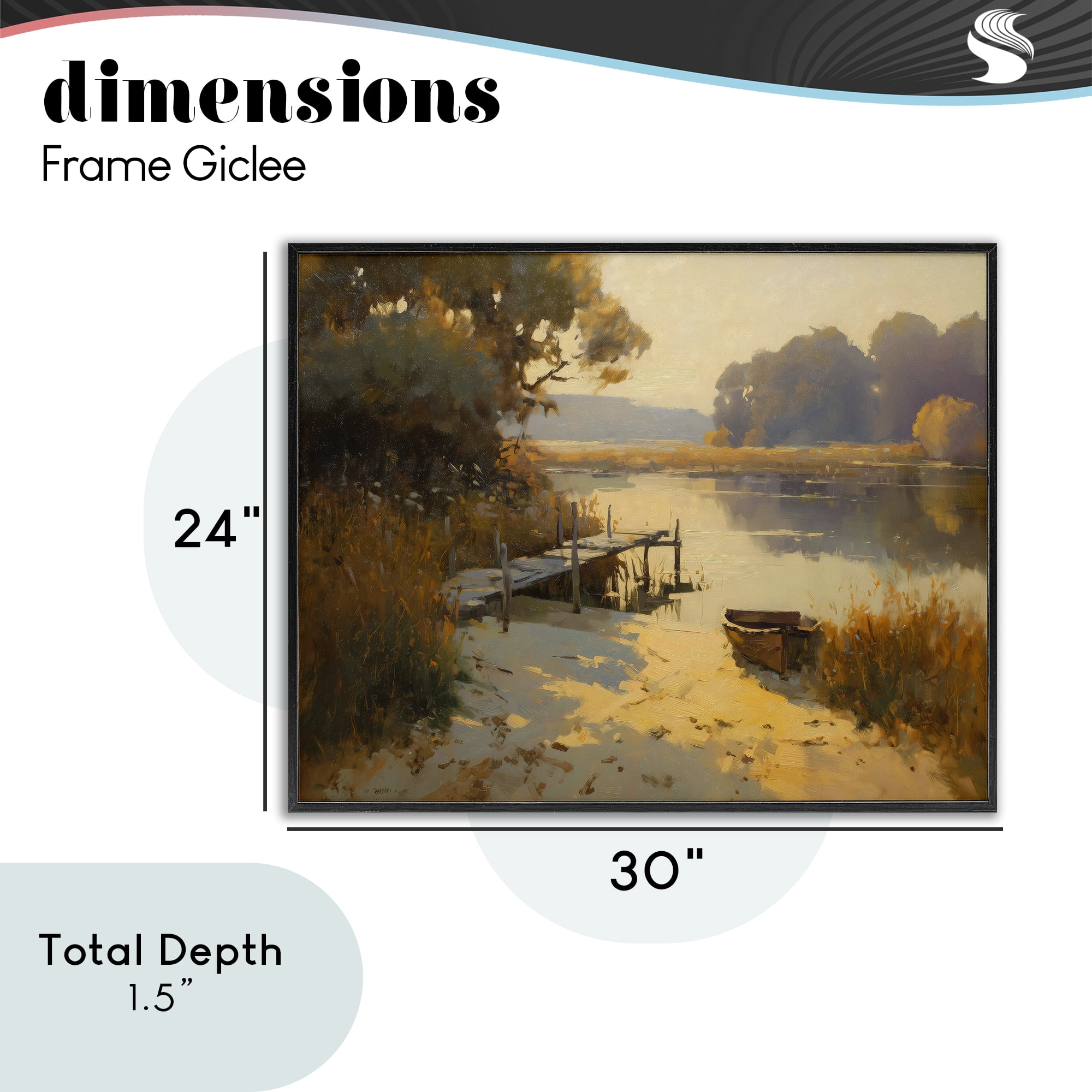 Golden Hour in Autumn Black Framed Giclee Art, design by Arlington Prints