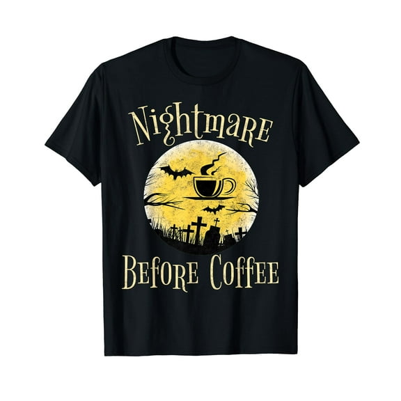 Funny Halloween Costume Shirt Nightmare Before Coffee T-Shirt