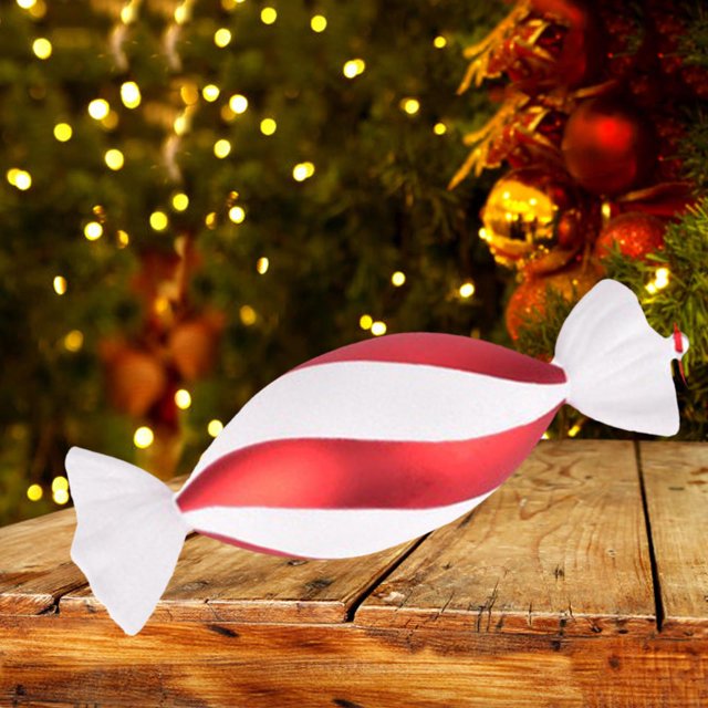 Decoración colgante de caramelo, adornos de regalo rojos y blancos, accesorios de remolino novedosos 32 CM C Colcomx Colgante de caramelo