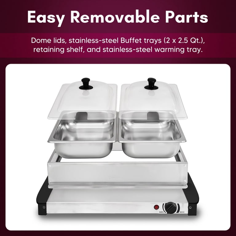 Elite Gourmet Stainless Steel Electric Buffet Server 5Qt photo 5