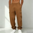 thumbnail image 1 of Pantalones Casuales de los Hombres Pantalones Cónicos de Color Sólido para los Hombres, Pantalones Casuales con Bolsillos Laterales para el Uso Diario, 1 of 3