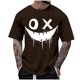 thumbnail image 2 of Blusas y camisas de manga corta con cuello redondo para hombre, blusas casuales de verano a la moda con cuello redondo y estampado para hombre., 2 of 4