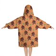 thumbnail image 2 of Orange Bigfoot and Grass Pattern Blanket Hoodies for Kids 6-13YR Oversize Wearable Blanket Hoodies for Boys Girls Teens, 2 of 7