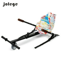 Hoverboard Go Kart Kit Hoverboard Seat Attachment Hoverkart Length-adjustable go kart Seat for Hoverboard in 6.5”-10”Graffiti White