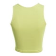 thumbnail image 4 of MixMatchy Women's Solid Round Neck Rib-Knit Tank Crop Top, 4 of 5