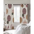thumbnail image 2 of Abstract Geometric Blackout Curtains 96 Inch Length 2 Panels Set, Farmhouse Vintage Polka Dot Red Brown Full Shading Curtains for Windows, Blackout Curtains for Bedroom Living Room 52"x96", 2 of 8
