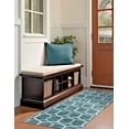 thumbnail image 4 of Unique Loom Matrix Trellis Collection Area Rug - Tile (3' x 10' Runner Blue/Ivory), 4 of 7