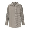 thumbnail image 3 of WFJCJPAF 2024 New Product Clearance！ Blouses for Women Plus Size Clearance,Fashion Women's Casual Pocket Long-sleeved Button Printed T-shirt Top Blouse Cardigan - Brown XXL, 3 of 5