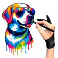thumbnail image 2 of Guante de dibujo Kortimu con estampado de cachorro y rechazo de palma de 3 capas, 2 of 8