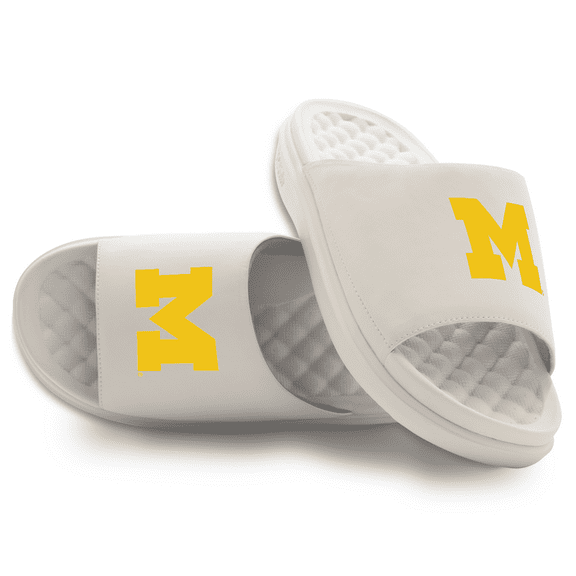 Unisex ISlide Cream Michigan Wolverines Primary Motive Slide Sandals