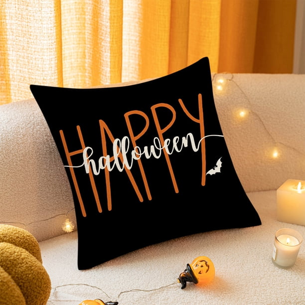 Fiudx Ofertas flash del día funda de almohada de Halloween, decoración de Halloween, 17,71 x 17,71 pulgadas, fundas de almohada de fantasma, funda de almohada decorativa, funda de cojín de vacaciones