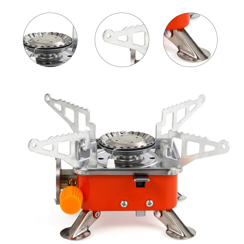 Portable Outdoor Mini Gas Stove Camping Cook Burner Igniter Ultralight Tool 