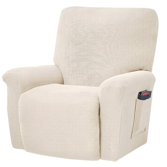 XIBUFE Super Stretch Couch Covers Recliner Covers Form Fitted Standard/Oversized Power Lift Reclining Slipcovers,Feature Soft Thick Jacquard,White Couch Cover