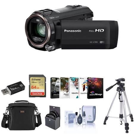 UPC: 0192223222328 | HC-V785K Full HD Camcorder with 20x Optical Zoom Bundle with Corel PC Editing Software Suite  64GB SD Memory Card  Shoulder Bag  Tripod  49mm Filter Kit  Cleaning Kit  Card Reader