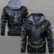 thumbnail image 3 of Chaqueta de cuero de Pu para hombre, abrigo cálido a prueba de viento, estilo europeo, otoño, 3 of 3