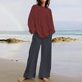 thumbnail image 2 of Kaemgyyd Women's Plus Size 2 Piece Outfits Fall Fashion Tracksuit Oversized Loungewear Sets Long Sleeve and Wide Leg Pants, 2 of 5