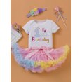 thumbnail image 4 of Newborn Baby Girl 1st Birthday Outfits Boho Lace Romper Dress Long Sleeve Bodysuit Jumpsuit Infant Tutu Dress Clothes Sets (C1 White, 0-3 Months), 4 of 9