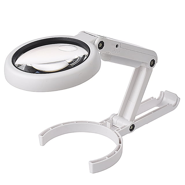 1 lupa de lectura, lupa iluminada con luz LED, lupa de mesa 5X 11X con soporte plegable TUNC Sencillez