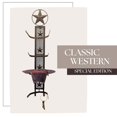 thumbnail image 4 of BestGiftEver Metal Star 4 Cowboy Hat Rack plegable para colgar en la pared, decoración rústica estilo occidental – Organizador de exhibición de sombrero de vaquero de metal rústico en montaje en pared, 4 of 5