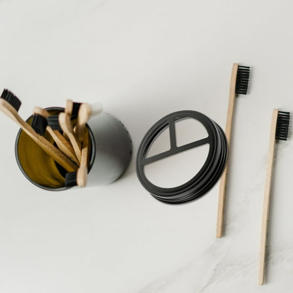 HOMEMAXS 2 Pcs Wide Mouth Mason Jars Black Lid Rings Reusable