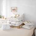 thumbnail image 6 of Homewish Initial Letter R 7pcs Bedding Comforter Set,Cute Country Flower Queen Bedding Sets,Gold White Queen Sheet Sets For Girl,Breathable Bedroom Decoration Reversible, 6 of 8