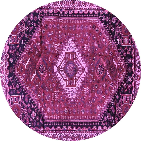 Ahgly Company Indoor Round Persian Purple Traditional Area Rugs, 4' Round