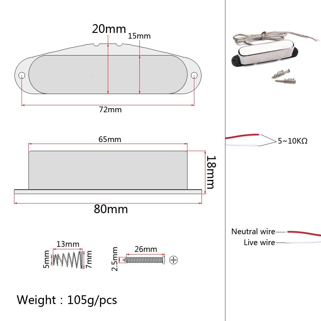 CEORPER Professional Single Coil Guitar Neck Pickup for TL Style Electric Guitar Guitar Spare Parts Guitarra Accessories