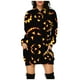 thumbnail image 2 of Sudadera con capucha y bolsillo con estampado digital de calabaza de Halloween para mujer, 2 of 5