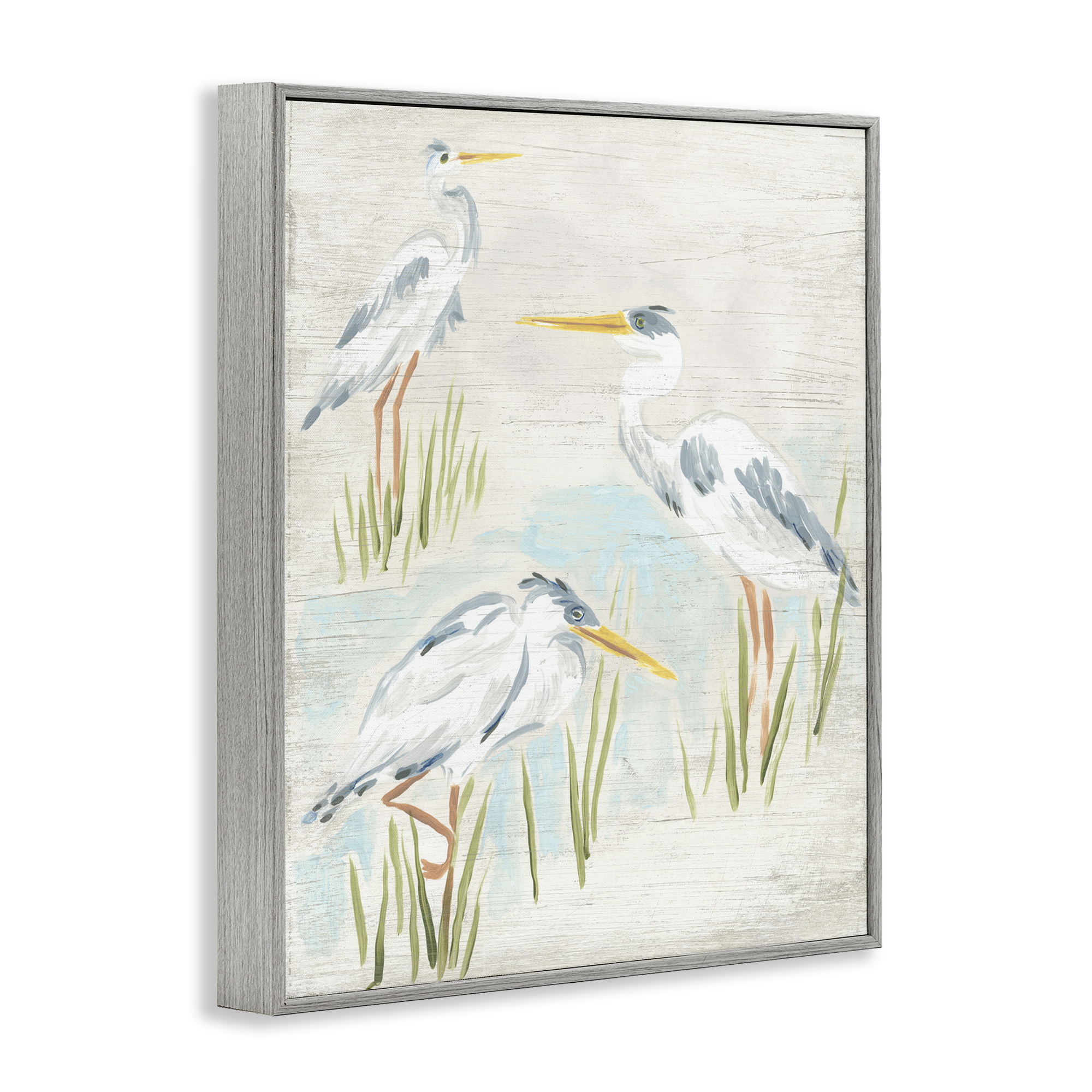 Stupell Industries Rustic Lake Birds Animals & Insects Painting Gray Framed Art Print Wall Art, 11 x 14