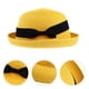 thumbnail image 4 of Sombrero de paja con ala ancha enrollable y lazo para mujer y niña, ideal para el verano, para playa (amarillo), 4 of 5