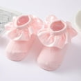 thumbnail image 2 of Baby Girl Socks Cotton Ruffle Princess Socks Ankle Socks Anti Slip Indoor Socks 0-24M, 2 of 5