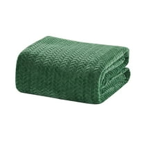 Plazatex Chevron Braided Stylish Soft Comfortable and Lightweight All Seasons Blanket Twin Green