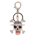 thumbnail image 1 of Skull Keychain Unique Design Rhinestone Inlaid Zinc Alloy Durable Wear Resistant Wide Application Backpack KeychainGold, 1 of 14
