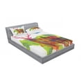 thumbnail image 3 of Ambesonne Animal Fitted Sheet & Pillow Sham Set, Alaska Animals Bear Wolf, Twin, Multicolor, 3 of 3