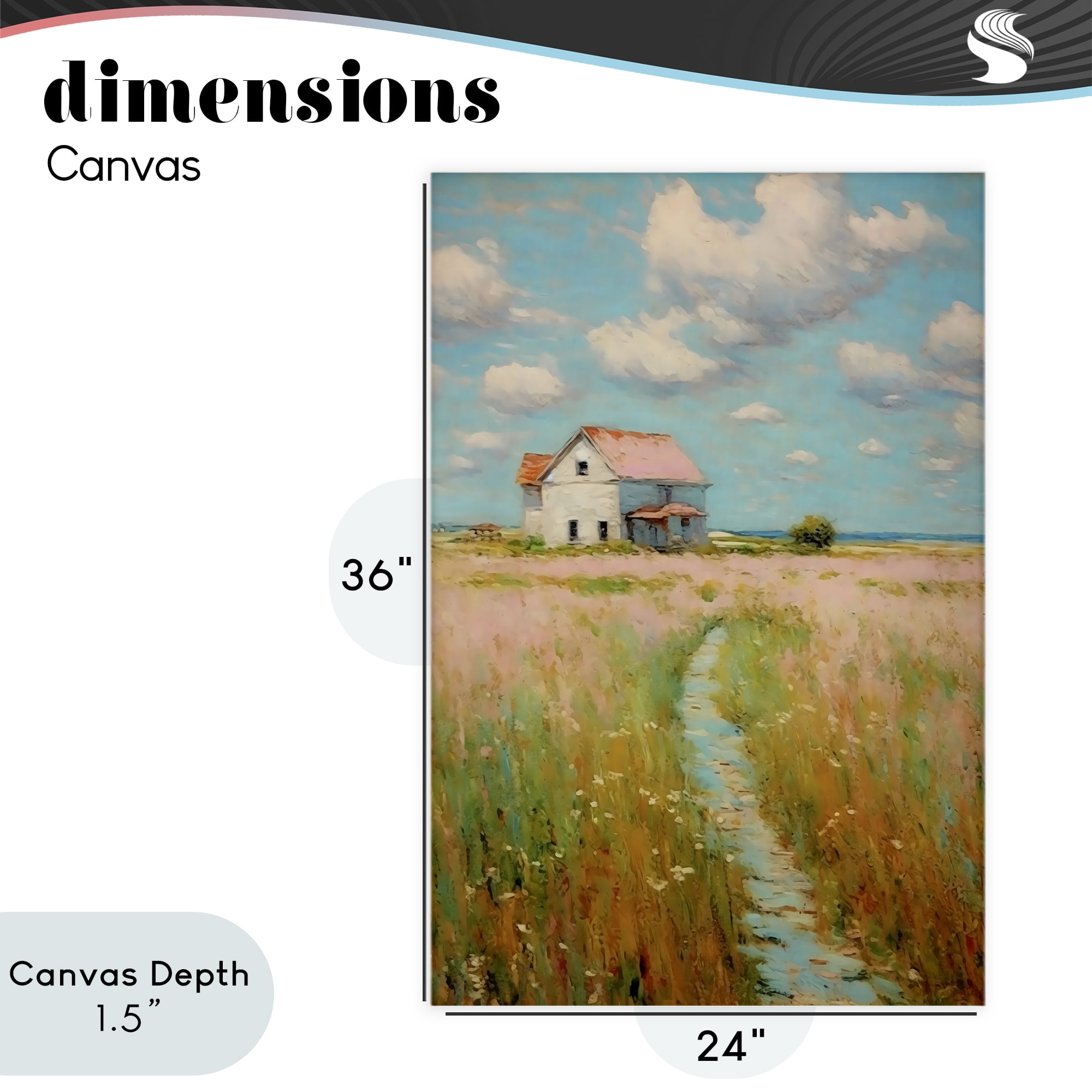 Stupell Industries House in Field of Flowers Canvas Wall Art, design by Creative Studio