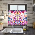 thumbnail image 4 of Yayeee Kitchen Curtains Tier Pair Light Filtering 27"x36" Rod Pocket Short Cafe Window Panel, Purple Colorful Circles, 4 of 7