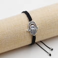 thumbnail image 3 of Letter Z Hand of Fatima Bracelet Hamsa Hand Evil Eye Lucky Charm Protection Bracelet Braided String Adjustable Y3791-Z, 3 of 7