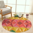 thumbnail image 3 of 5X5 Area Rug, Bed, Living, room, Round Carpet, Geometric Carpet, Handmade, 3 of 7