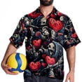 thumbnail image 4 of Love Men's Short Sleeve Shirts, Casual Hawaiian Print Button Down Summer Beach Top Unisex, 4 of 6