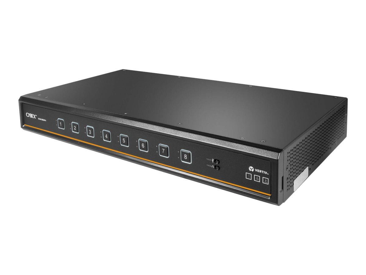 Vertiv Avocent Cybex Secure MultiViewer KVM Switch, 8 Port, Cursor Navigation Switching, NIAP Version 4.0 Certified, TAA Compliant (SCMV285DPH-400) - Switches | Universal Video Port | Multiple View...