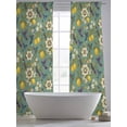thumbnail image 4 of Dark Green Lemon Birds Sheer Curtains 108 Inch Length 2 Panels Set, Summer Botanical Tropical Voile Window Treatment Semi Sheer Long Curtains Drapes for Bedroom/Living Room/Kitchen 52"x108"x2, 4 of 7