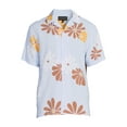 thumbnail image 4 of No Boundaries Men's Print Button Front Resort Shirt with Short Sleeves, Sizes XS-3XL, 4 of 5