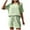 Green, variant on Lindreshi Womens 2 Piece Outfit Summer Fashion Women Summer Casual Short Sleeve Blouses Botton Round Neck Tops Long Pants