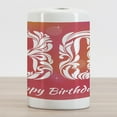 thumbnail image 2 of 30th Birthday Ceramic Toothbrush Holder, 30 Years Old Party Theme Floral Swirls Font Floral Elements, Decorative Versatile Countertop for Bathroom, 4.5" X 2.7", Pink Orange White, 2 of 4